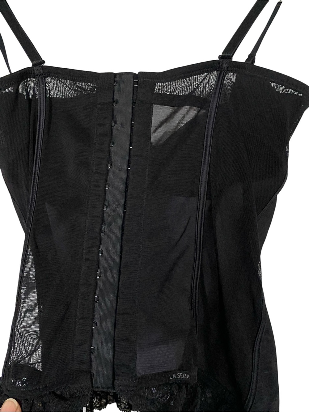 La SENZA Women's Black Sexy Lace Bustier Corset Lingerie Top - Picture 5 of 6